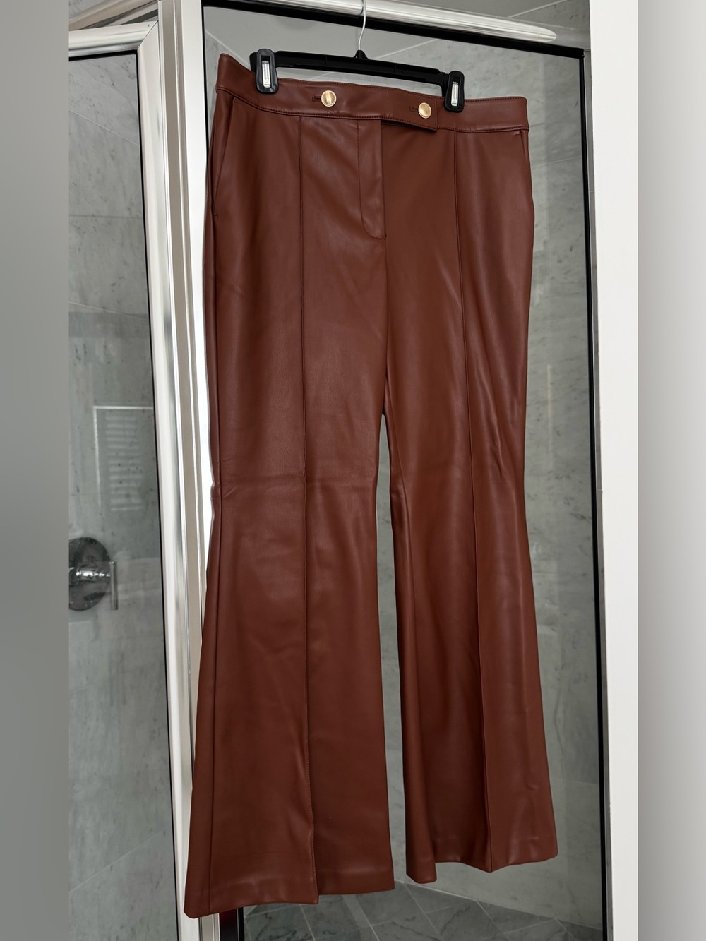 LOFT Chestnut Faux Leather Pants